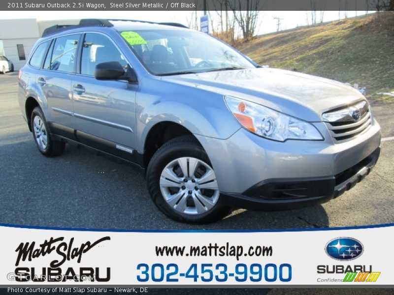 Steel Silver Metallic / Off Black 2011 Subaru Outback 2.5i Wagon