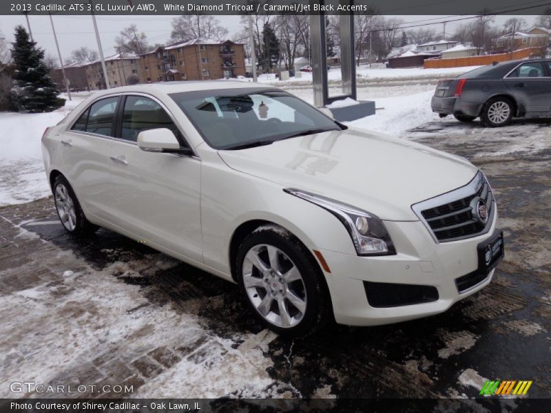 White Diamond Tricoat / Caramel/Jet Black Accents 2013 Cadillac ATS 3.6L Luxury AWD