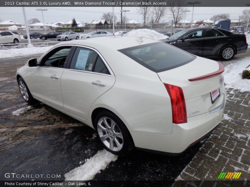 White Diamond Tricoat / Caramel/Jet Black Accents 2013 Cadillac ATS 3.6L Luxury AWD