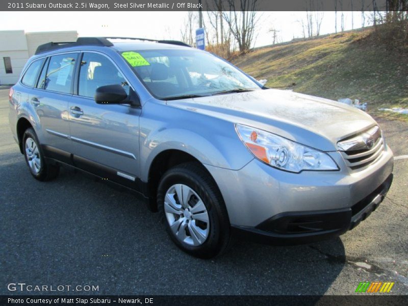 Steel Silver Metallic / Off Black 2011 Subaru Outback 2.5i Wagon