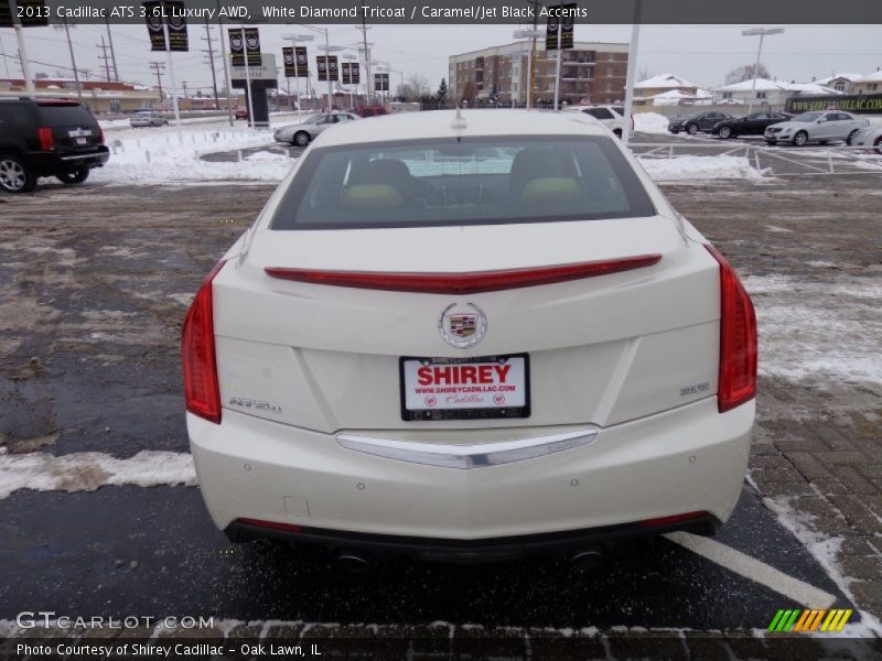 White Diamond Tricoat / Caramel/Jet Black Accents 2013 Cadillac ATS 3.6L Luxury AWD