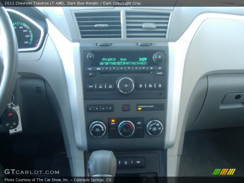 Dark Blue Metallic / Dark Gray/Light Gray 2011 Chevrolet Traverse LT AWD