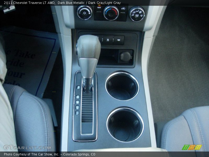 Dark Blue Metallic / Dark Gray/Light Gray 2011 Chevrolet Traverse LT AWD
