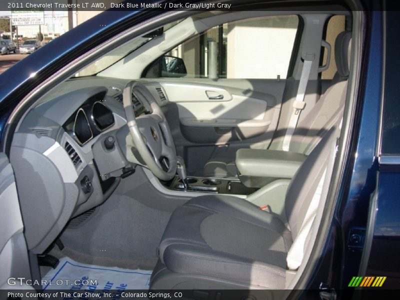 Dark Blue Metallic / Dark Gray/Light Gray 2011 Chevrolet Traverse LT AWD
