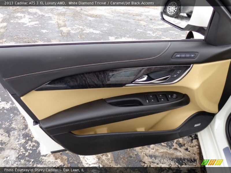 White Diamond Tricoat / Caramel/Jet Black Accents 2013 Cadillac ATS 3.6L Luxury AWD