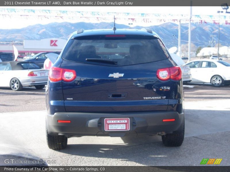 Dark Blue Metallic / Dark Gray/Light Gray 2011 Chevrolet Traverse LT AWD