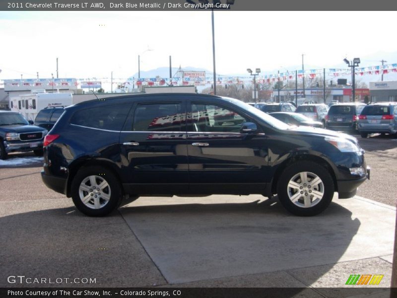 Dark Blue Metallic / Dark Gray/Light Gray 2011 Chevrolet Traverse LT AWD
