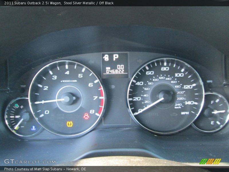 Steel Silver Metallic / Off Black 2011 Subaru Outback 2.5i Wagon