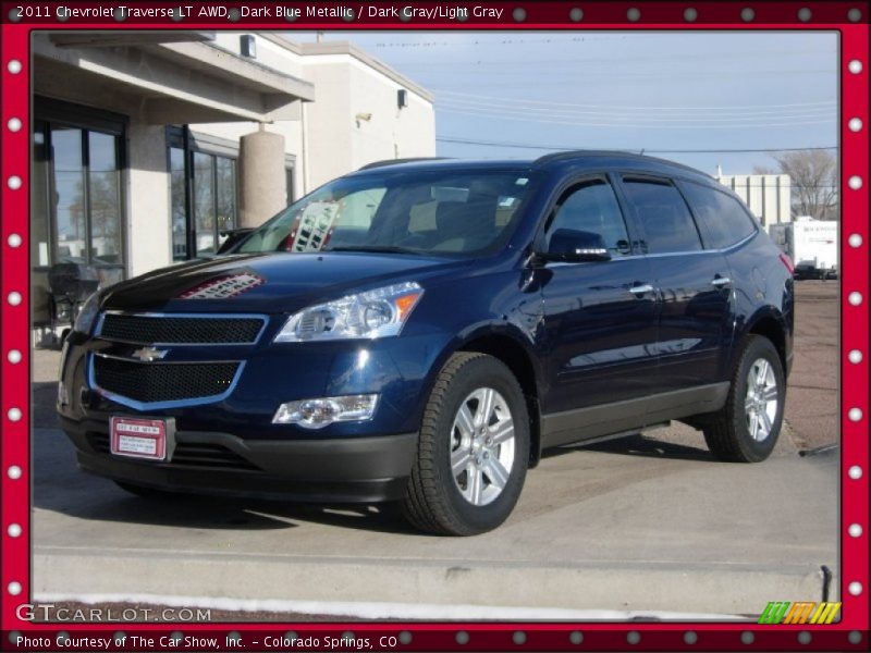 Dark Blue Metallic / Dark Gray/Light Gray 2011 Chevrolet Traverse LT AWD