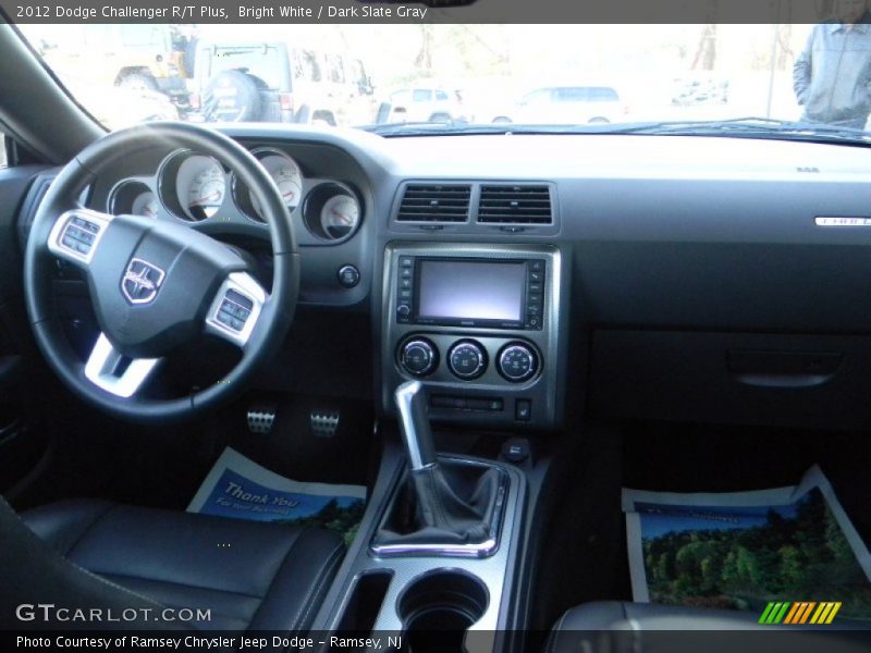 Bright White / Dark Slate Gray 2012 Dodge Challenger R/T Plus