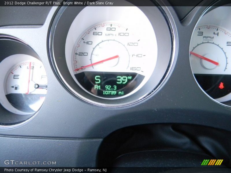 Bright White / Dark Slate Gray 2012 Dodge Challenger R/T Plus