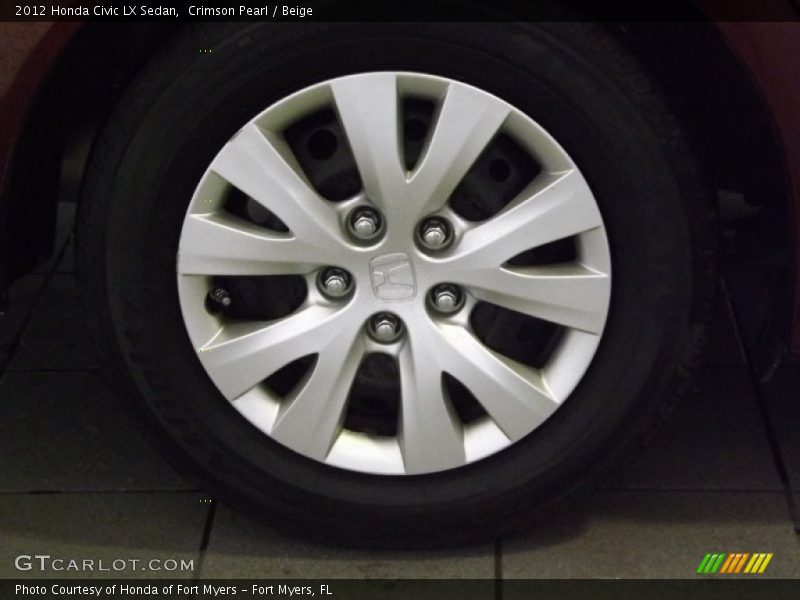 Crimson Pearl / Beige 2012 Honda Civic LX Sedan