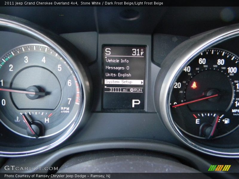 Stone White / Dark Frost Beige/Light Frost Beige 2011 Jeep Grand Cherokee Overland 4x4