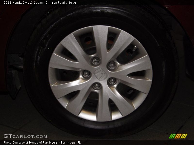 Crimson Pearl / Beige 2012 Honda Civic LX Sedan