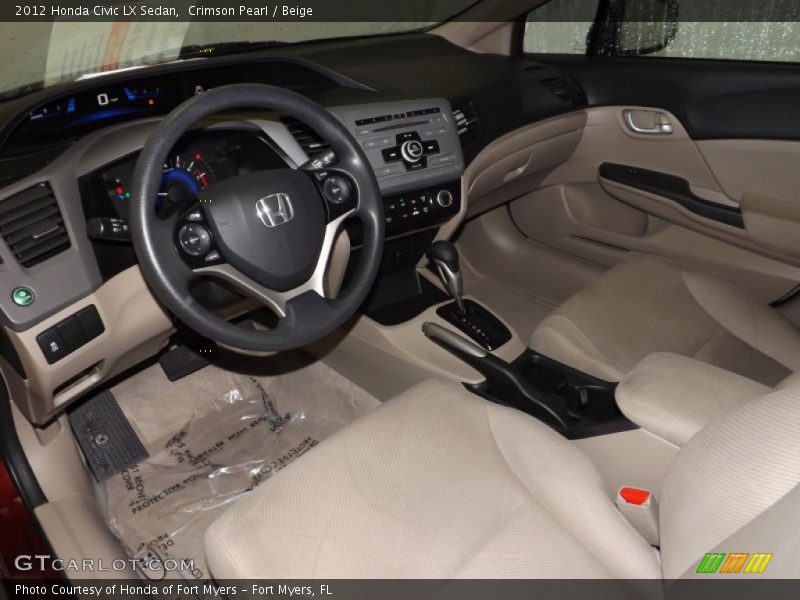 Beige Interior - 2012 Civic LX Sedan 