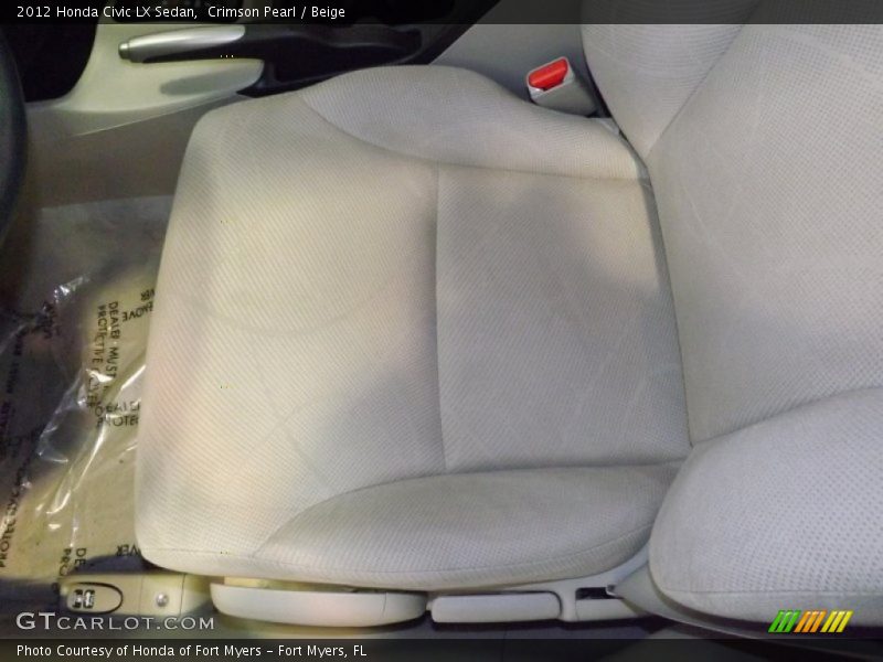 Crimson Pearl / Beige 2012 Honda Civic LX Sedan