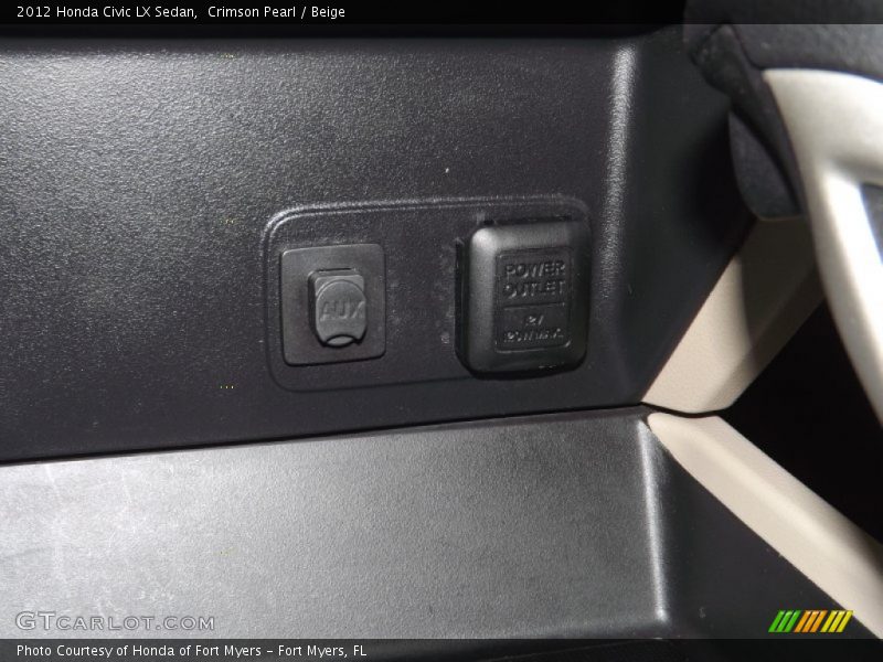 Crimson Pearl / Beige 2012 Honda Civic LX Sedan