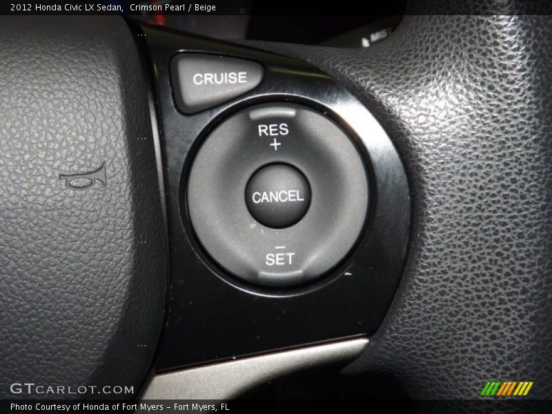 Crimson Pearl / Beige 2012 Honda Civic LX Sedan