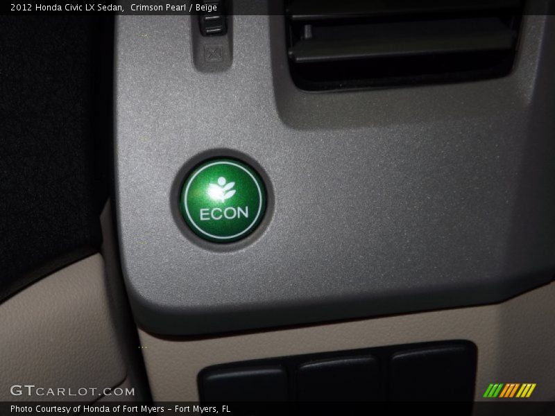 Crimson Pearl / Beige 2012 Honda Civic LX Sedan