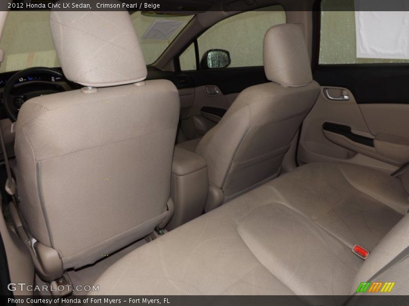 Crimson Pearl / Beige 2012 Honda Civic LX Sedan