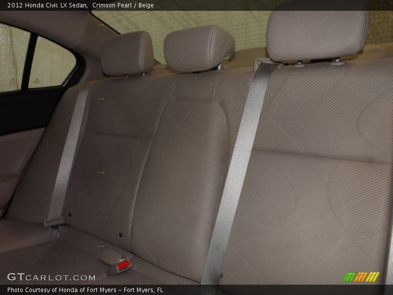 Crimson Pearl / Beige 2012 Honda Civic LX Sedan
