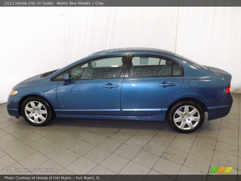 Atomic Blue Metallic / Gray 2011 Honda Civic LX Sedan