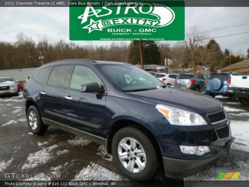 Dark Blue Metallic / Dark Gray/Light Gray 2012 Chevrolet Traverse LS AWD