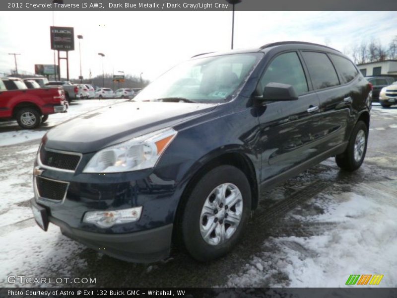 Dark Blue Metallic / Dark Gray/Light Gray 2012 Chevrolet Traverse LS AWD