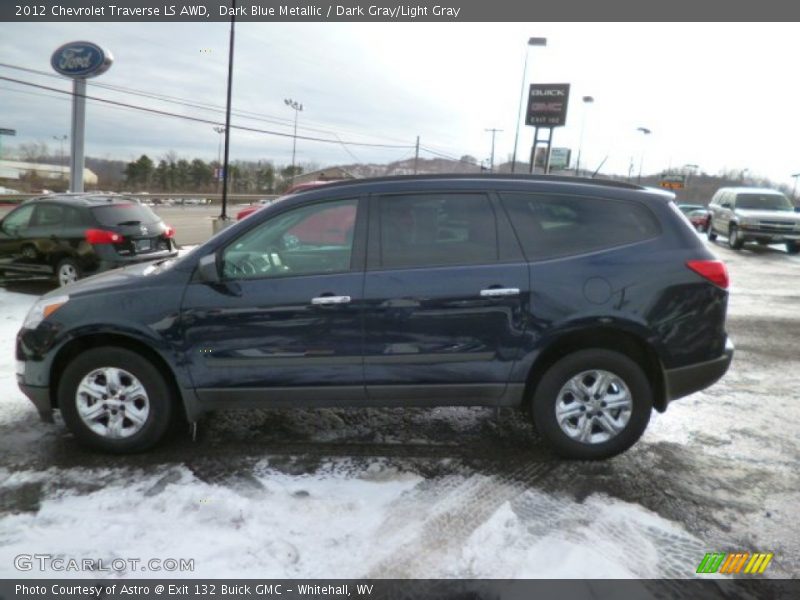Dark Blue Metallic / Dark Gray/Light Gray 2012 Chevrolet Traverse LS AWD