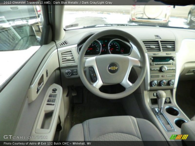 Dark Blue Metallic / Dark Gray/Light Gray 2012 Chevrolet Traverse LS AWD