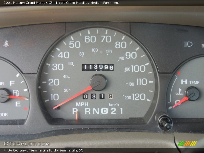 Tropic Green Metallic / Medium Parchment 2001 Mercury Grand Marquis GS