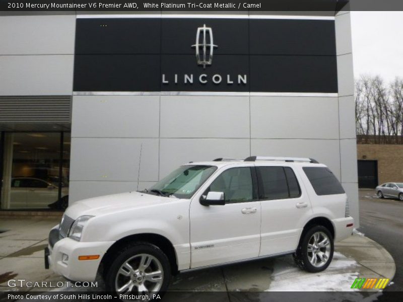 White Platinum Tri-Coat Metallic / Camel 2010 Mercury Mountaineer V6 Premier AWD