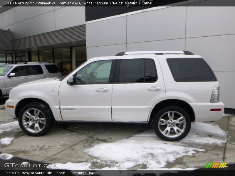 White Platinum Tri-Coat Metallic / Camel 2010 Mercury Mountaineer V6 Premier AWD