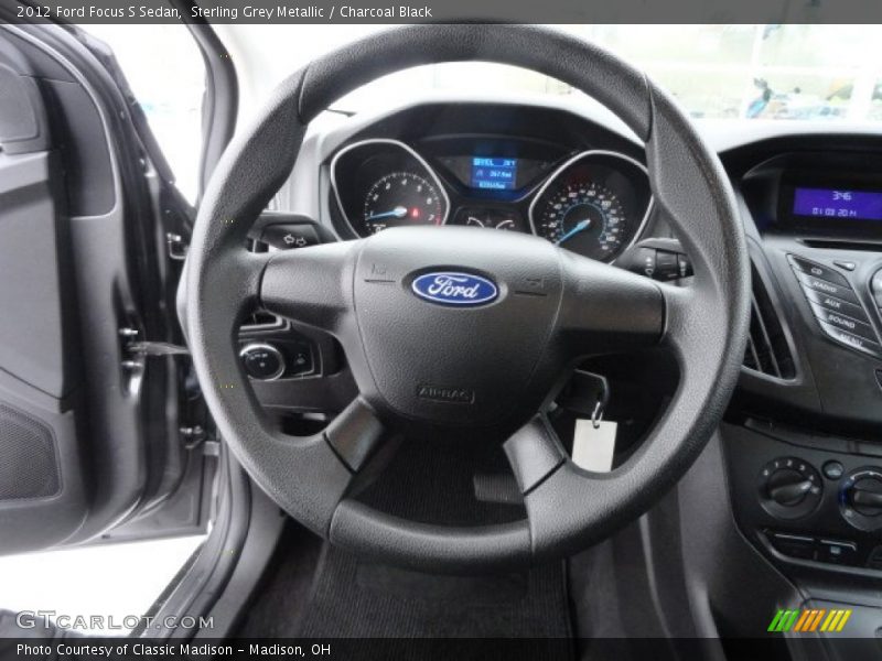 Sterling Grey Metallic / Charcoal Black 2012 Ford Focus S Sedan