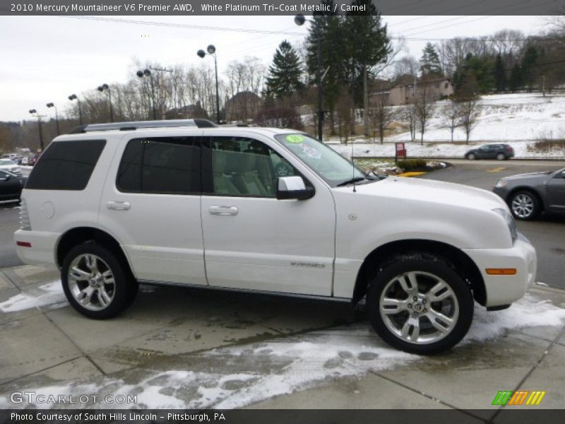 White Platinum Tri-Coat Metallic / Camel 2010 Mercury Mountaineer V6 Premier AWD