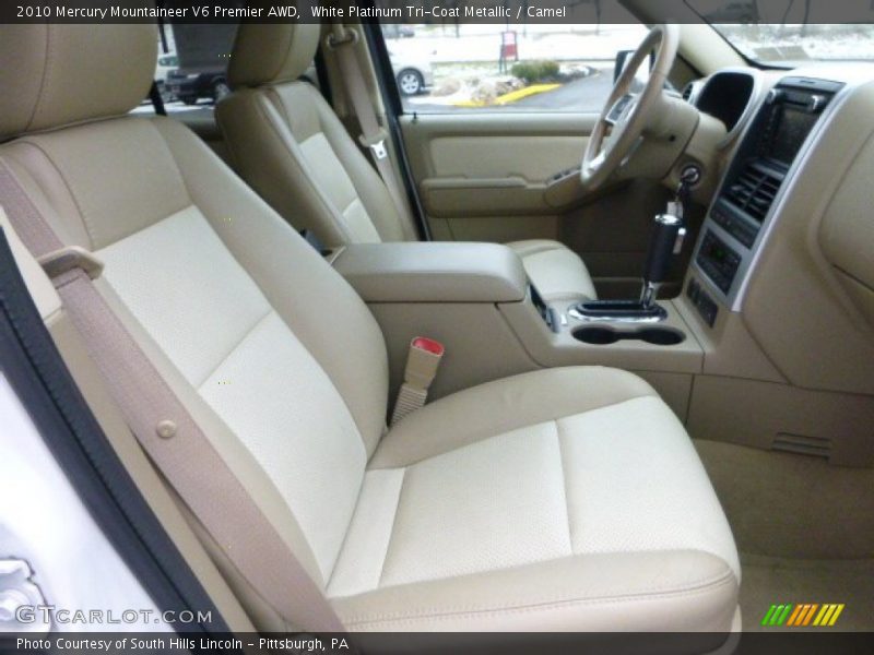 White Platinum Tri-Coat Metallic / Camel 2010 Mercury Mountaineer V6 Premier AWD