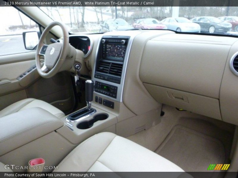 White Platinum Tri-Coat Metallic / Camel 2010 Mercury Mountaineer V6 Premier AWD