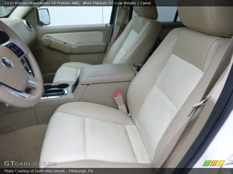 White Platinum Tri-Coat Metallic / Camel 2010 Mercury Mountaineer V6 Premier AWD