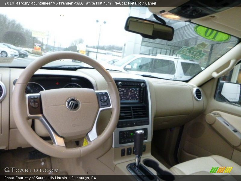 White Platinum Tri-Coat Metallic / Camel 2010 Mercury Mountaineer V6 Premier AWD