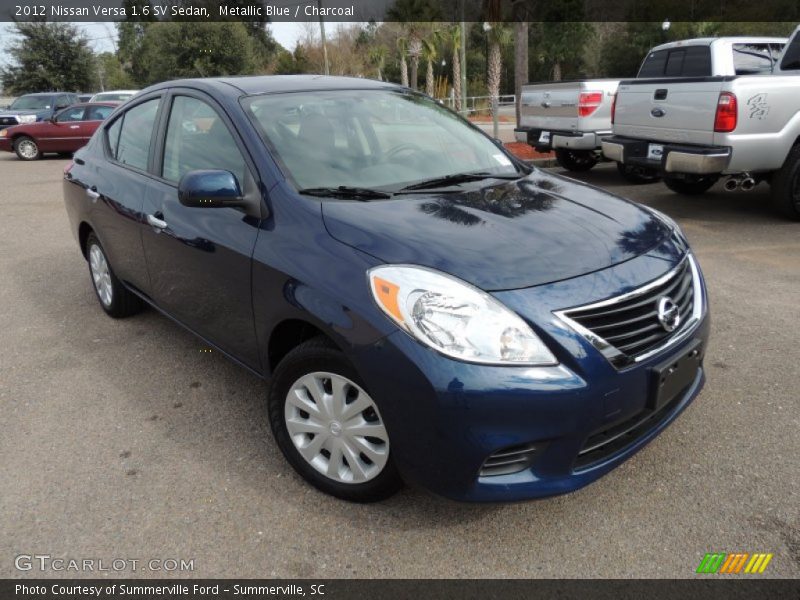 Metallic Blue / Charcoal 2012 Nissan Versa 1.6 SV Sedan