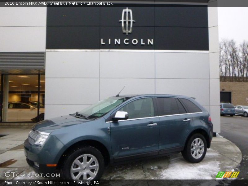 Steel Blue Metallic / Charcoal Black 2010 Lincoln MKX AWD