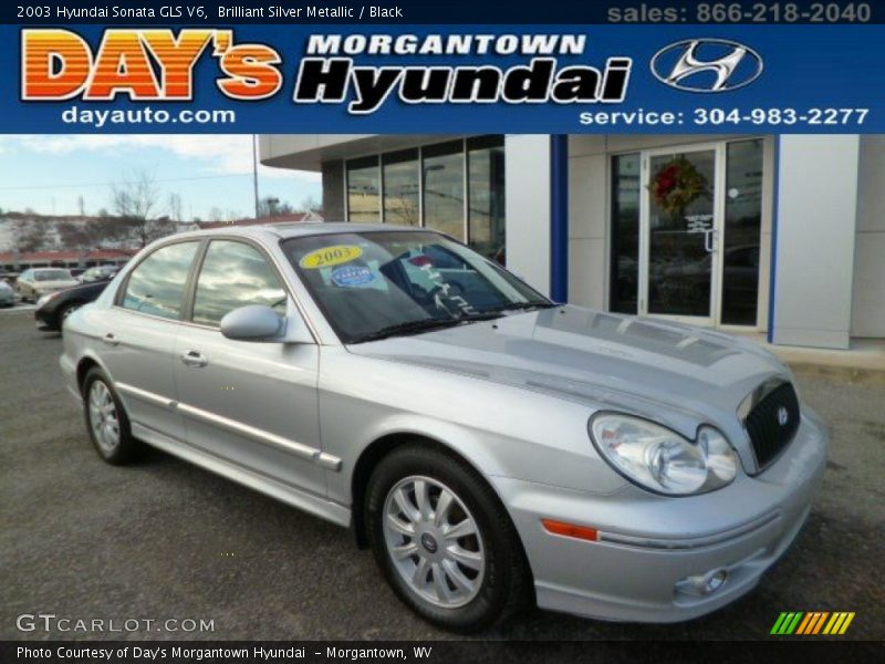 Brilliant Silver Metallic / Black 2003 Hyundai Sonata GLS V6