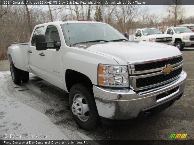 Front 3/4 View of 2014 Silverado 3500HD WT Crew Cab Dual Rear Wheel 4x4