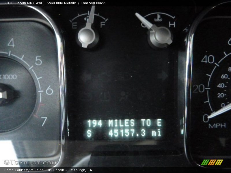 Steel Blue Metallic / Charcoal Black 2010 Lincoln MKX AWD