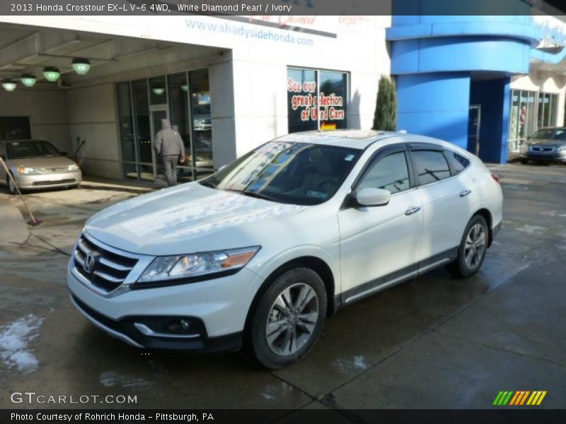 White Diamond Pearl / Ivory 2013 Honda Crosstour EX-L V-6 4WD