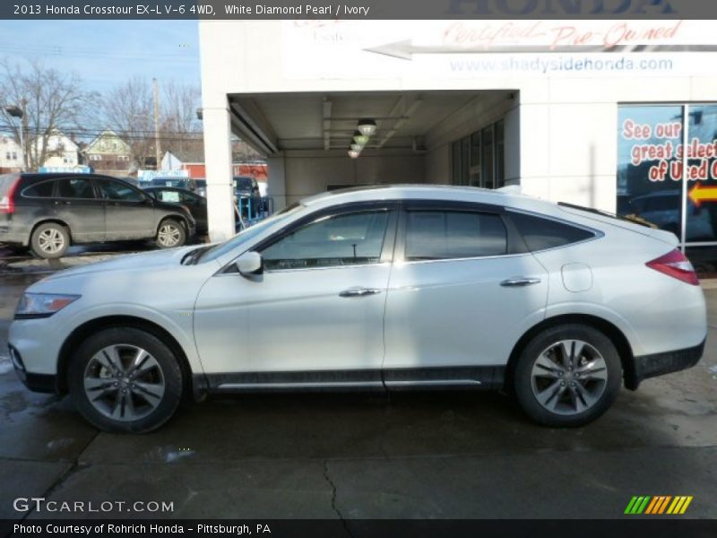 White Diamond Pearl / Ivory 2013 Honda Crosstour EX-L V-6 4WD