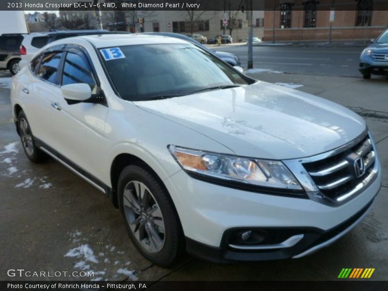 White Diamond Pearl / Ivory 2013 Honda Crosstour EX-L V-6 4WD