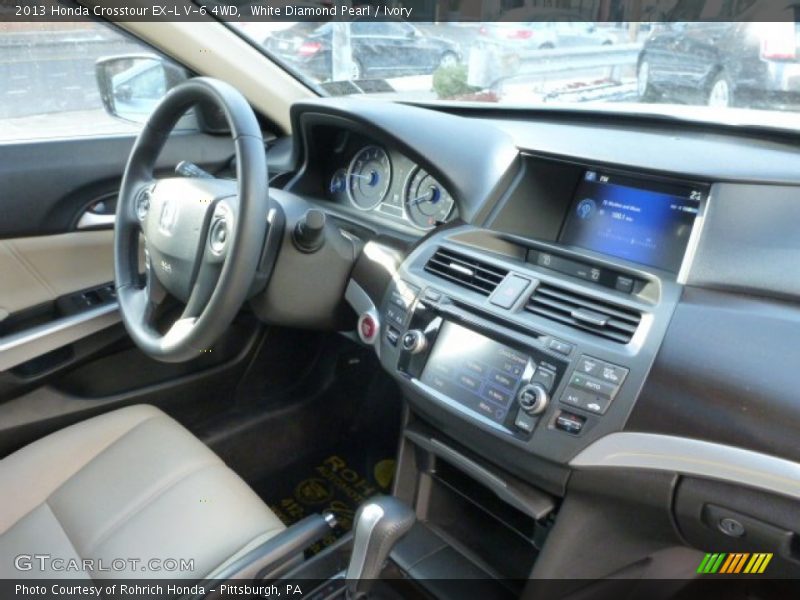 White Diamond Pearl / Ivory 2013 Honda Crosstour EX-L V-6 4WD