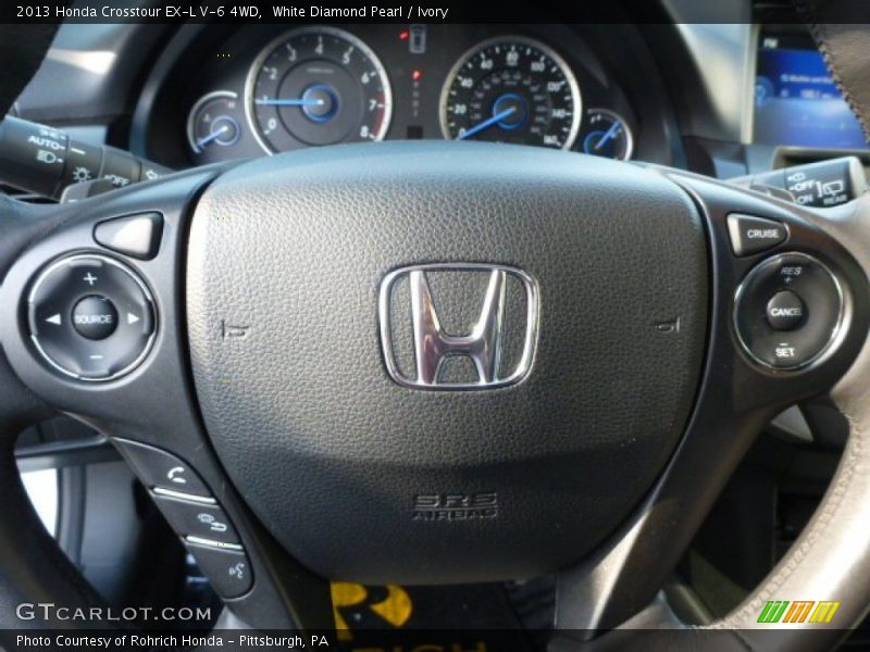 White Diamond Pearl / Ivory 2013 Honda Crosstour EX-L V-6 4WD