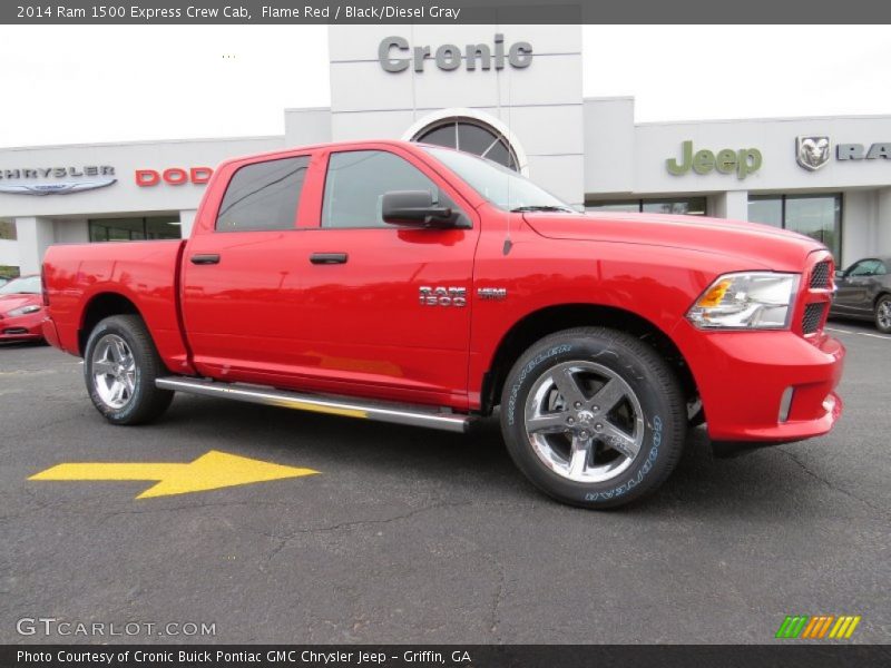 Flame Red / Black/Diesel Gray 2014 Ram 1500 Express Crew Cab